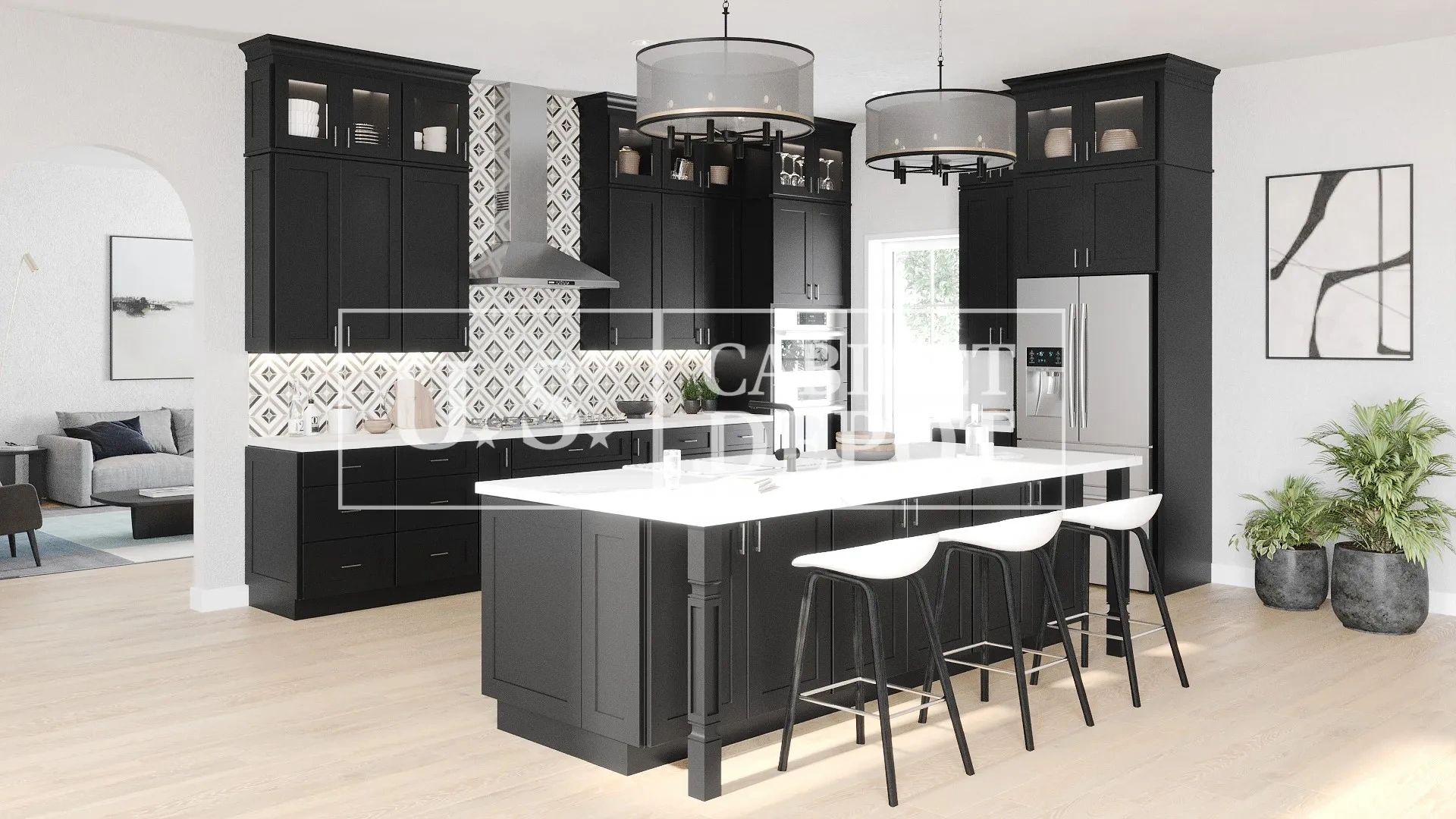 Dark shaker kitchen cabinetry shown on Viking's current website