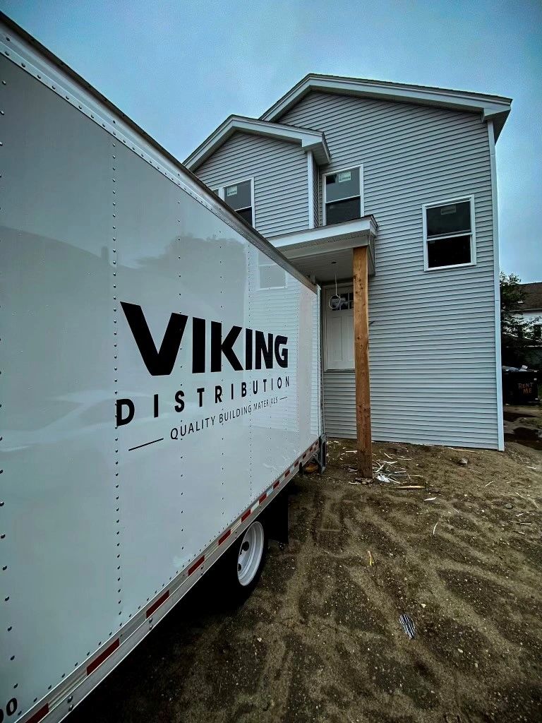 Viking Distribution truck at a residential project